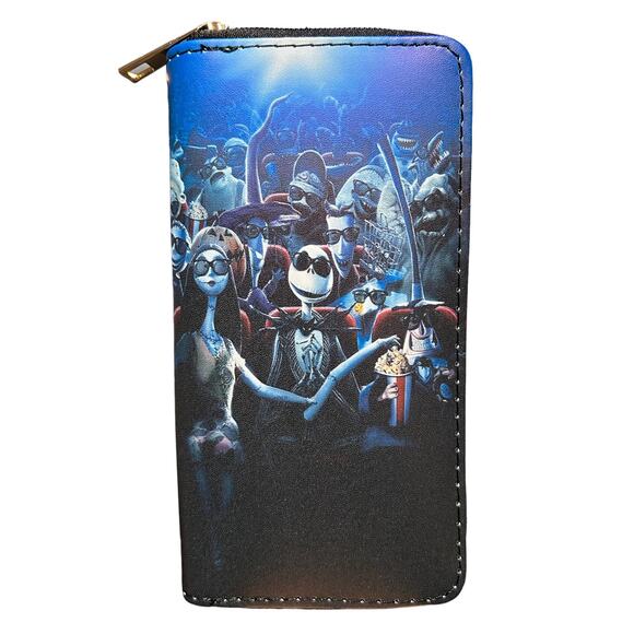 Nightmare Before Christmas Billfold Zippered Wallet Skellington (2) - Picture 1 of 2